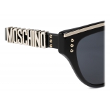 Moschino - Sunglasses with Lettering Logo - Black - Moschino Eyewear