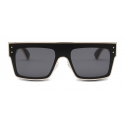 Moschino - Occhiali da Sole Quadrati con Profili Oro - Nero - Moschino Eyewear