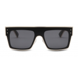Moschino - Square Sunglasses with Gold Profiles - Black - Moschino Eyewear