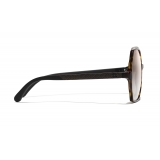 Chanel - Round Sunglasses - Dark Tortoise Beige Mirror - Chanel Eyewear