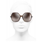 Chanel - Round Sunglasses - Dark Tortoise Beige Mirror - Chanel Eyewear