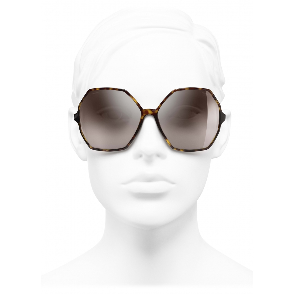 Chanel - Round Sunglasses - Dark Tortoise Beige Mirror - Chanel Eyewear ...