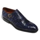 Vittorio Martire - Sofisticato - Blue - Trendy Collection - Crocodile - Italian Handmade Shoes - Luxury Leather