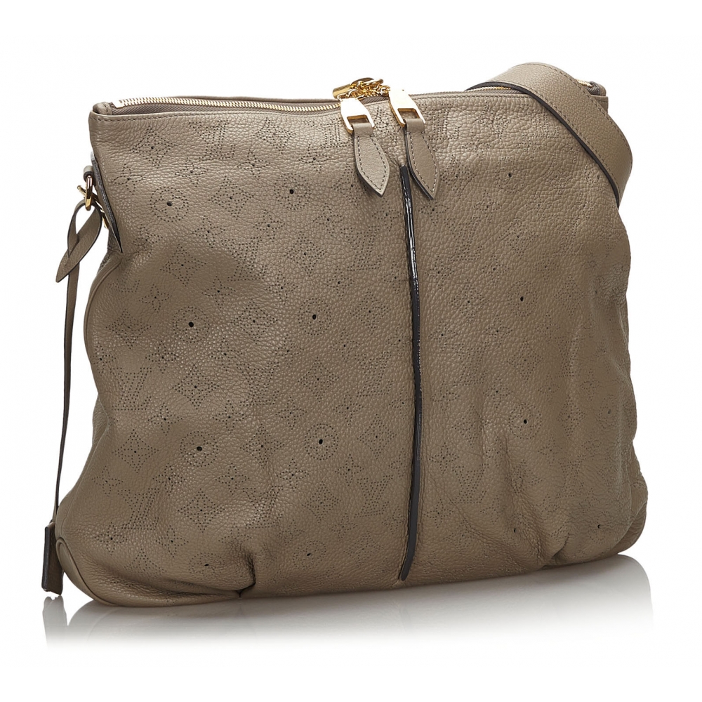 Louis Vuitton Caramel Monogram Mahina Leather Selene MM Bag