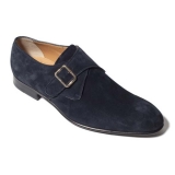 Vittorio Martire - Alonso - Blue - Classic Collection - Suede - Italian Handmade Shoes - Luxury Leather