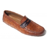 Vittorio Martire - Filippo - Brown - Casual Collection - Ostrich - Italian Handmade Shoes - Luxury Leather