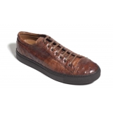 Vittorio Martire - Pierpaolo O. - Brown - Sport Collection - Ostrich - Italian Handmade Shoes - Luxury Leather