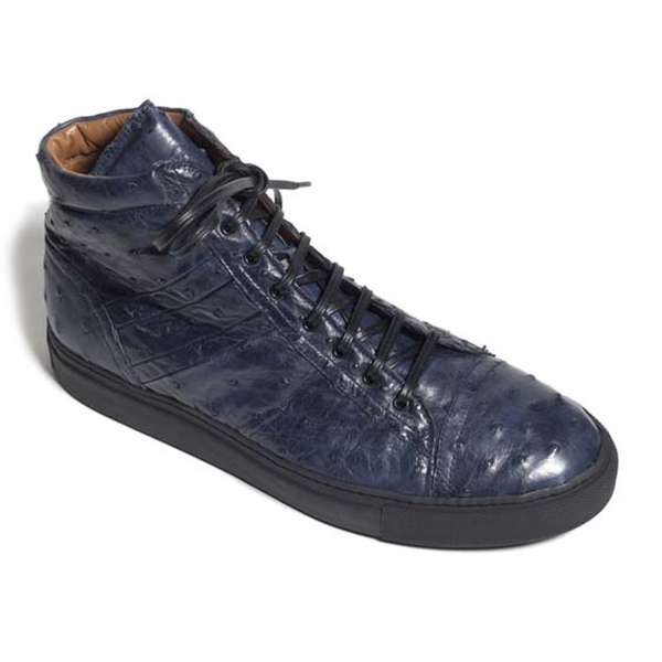 Vittorio Martire - Danielone O. - Blue - Sport Collection - Ostrich - Italian Handmade Shoes - Luxury Leather