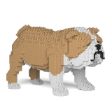 Jekca - English Bulldog - Dog - 01S-M03 - Lego - Sculpture - Construction - 4D - Brick Animals - Toys