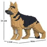 Jekca - German Shepherd - Dog - 01S-M01 - Lego - Sculpture - Construction - 4D - Brick Animals - Toys
