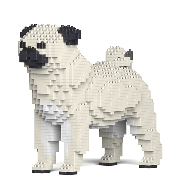 Jekca - Carlino Pug - Dog - 01S-M03 - Lego - Sculpture - Construction - 4D - Brick Animals - Toys