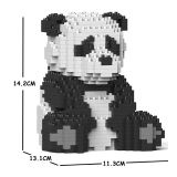 Jekca - Panda - Mammifero - 01S - Lego - Scultura - Costruzione - 4D - Animali di Mattoncini - Toys