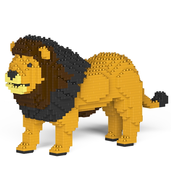 Jekca - Leone - Mammifero - 01S - Lego - Scultura - Costruzione - 4D - Animali di Mattoncini - Toys