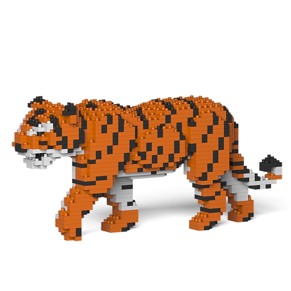 Jekca - Tiger - Mammal - 01S - Lego - Sculpture - Construction - 4D - Brick Animals - Toys