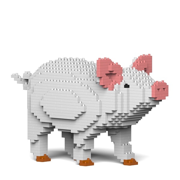 Jekca - Pig - Mammal - 01S - Lego - Sculpture - Construction - 4D - Brick Animals - Toys