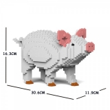 Jekca - Maiale - Mammifero - 01S - Lego - Scultura - Costruzione - 4D - Animali di Mattoncini - Toys
