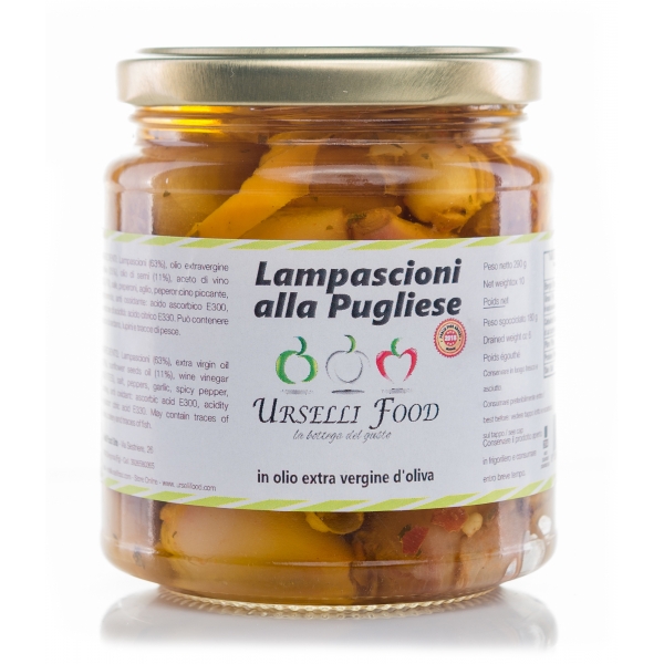 Urselli Food - Lampascioni alla Pugliese in Extra Virgin Olive Oil - Italian High Quality Oil - Puglia