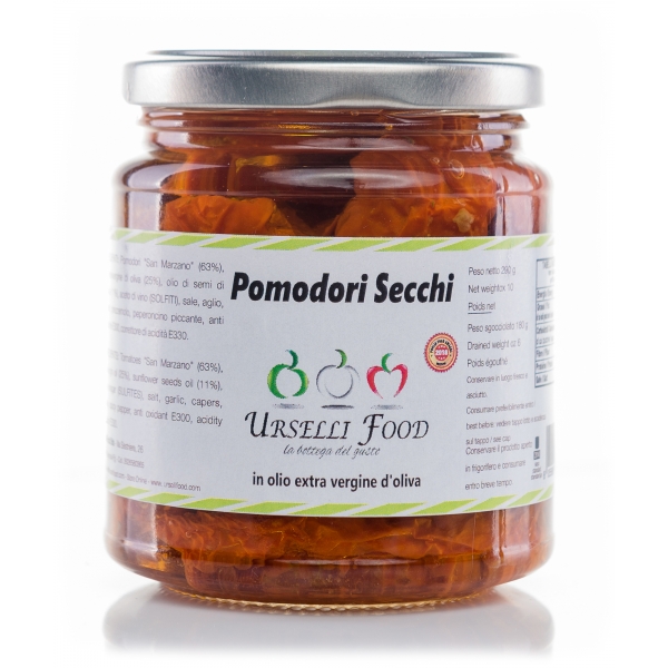 Urselli Food - Dry Tomatoes in Extra Virgin Olive Oil - Italian High Quality Oil - Puglia
