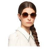 Miu Miu - Miu Miu Societe Sunglasses - Round - Gray Pale Gold - Sunglasses - Miu Miu Eyewear