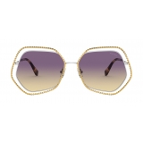 Miu Miu - Miu Miu La Mondaine Sunglasses - Hexagonal - Gold Violet - Sunglasses - Miu Miu Eyewear