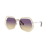 Miu Miu - Miu Miu La Mondaine Sunglasses - Hexagonal - Gold Violet - Sunglasses - Miu Miu Eyewear
