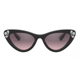 Miu Miu - Miu Miu Logo Sunglasses - Alternative Fit - Cat Eye - Black Crystal - Sunglasses - Miu Miu Eyewear