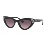 Miu Miu - Miu Miu Logo Sunglasses - Alternative Fit - Cat Eye - Black Crystal - Sunglasses - Miu Miu Eyewear