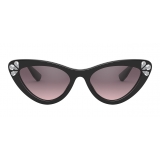 Miu Miu - Miu Miu Logo Sunglasses - Cat Eye - Black Crystal - Sunglasses - Miu Miu Eyewear
