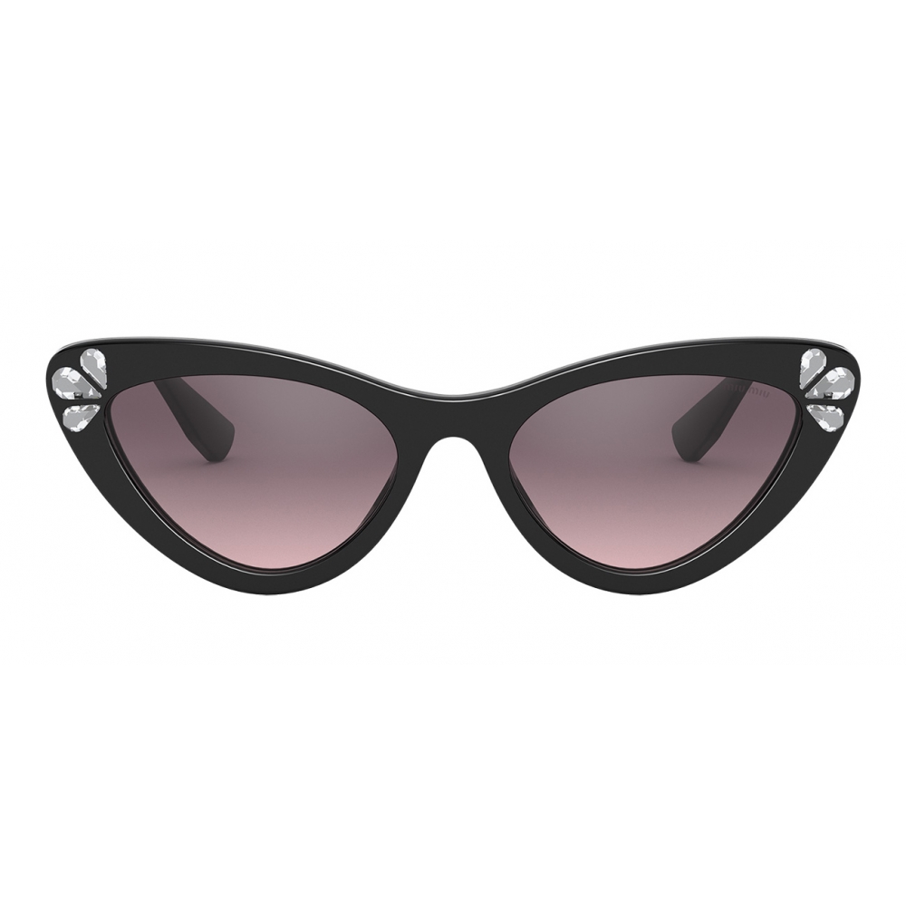 Miu - Miu Logo Sunglasses - Eye - Black Crystal - Sunglasses - Miu Eyewear - Avvenice
