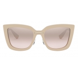 Miu Miu - Miu Miu Logo Sunglasses - Cat Eye - Beige - Sunglasses - Miu Miu Eyewear