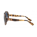 Miu Miu - Miu Miu Logo Sunglasses - Round - Tortoise - Sunglasses - Miu Miu Eyewear