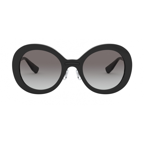 Miu Miu - Miu Miu Logo Sunglasses - Round - Black - Sunglasses - Miu Miu Eyewear
