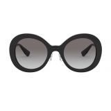 Miu Miu - Occhiali Miu Miu Logo - Rotondi - Nero - Occhiali da Sole - Miu Miu Eyewear