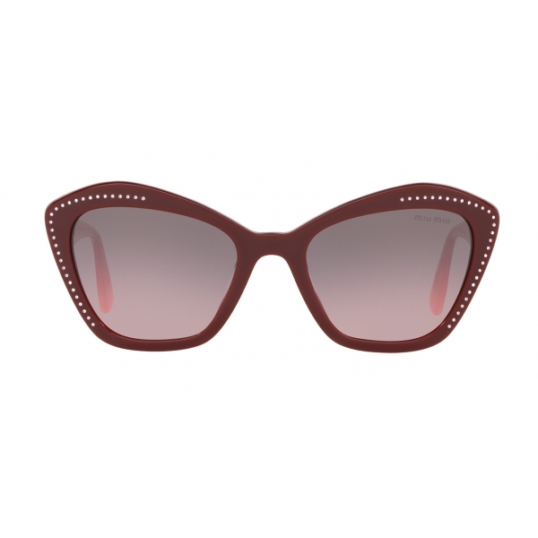 Miu Miu - Miu Miu Logo Sunglasses - Alternative Fit - Cat Eye - Cerise ...