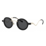 Miu Miu - Miu Miu Scenique Sunglasses - Round - Black - Sunglasses - Miu Miu Eyewear