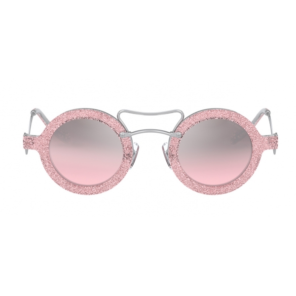 Miu Miu - Miu Miu Scenique Sunglasses - Round - Pink - Sunglasses