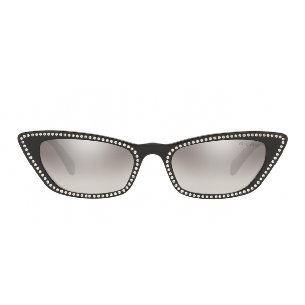 Miu Miu - Miu Miu Logo Sunglasses - Cat Eye - Black Silver - Sunglasses - Miu Miu Eyewear