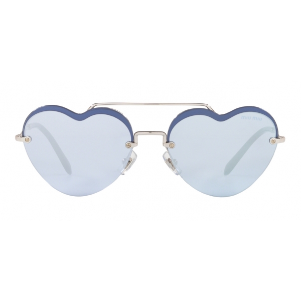 Miu Miu - Miu Miu Noir Sunglasses - Cat Eye Heart - Blue Silver - Sunglasses - Miu Miu Eyewear