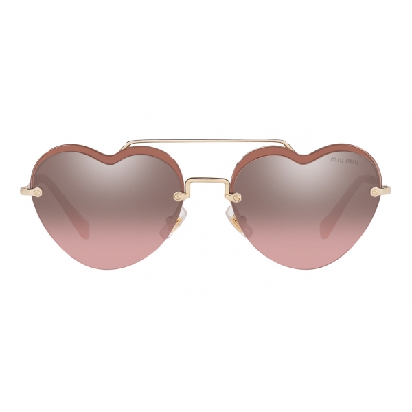 Miu Miu - Miu Miu Noir Sunglasses - Cat Eye Heart - Pink Gold - Sunglasses - Miu Miu Eyewear