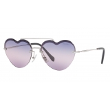 Miu Miu - Miu Miu Noir Sunglasses - Cat Eye Heart - Periwinkle Silver - Sunglasses - Miu Miu Eyewear
