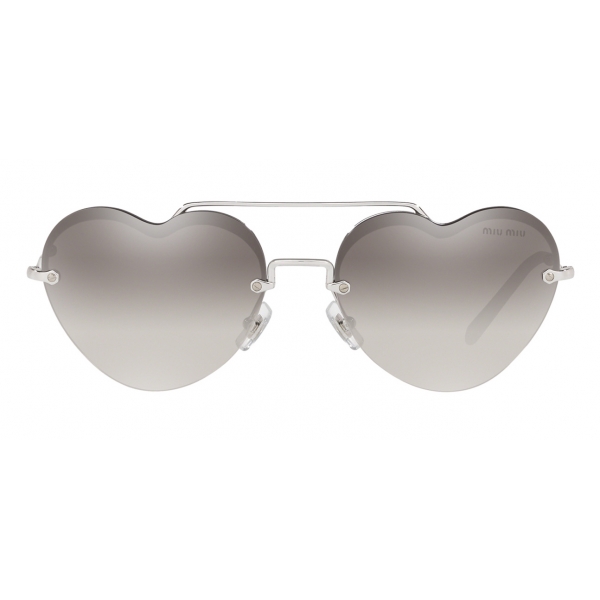 Miu Miu - Miu Miu Noir Sunglasses - Cat Eye Heart - Gray Silver - Sunglasses - Miu Miu Eyewear