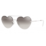 Miu Miu - Miu Miu Noir Sunglasses - Cat Eye Heart - Gray Silver - Sunglasses - Miu Miu Eyewear