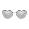 Miu Miu - Miu Miu Noir Sunglasses - Cat Eye Heart - Mirrored Gray Silver - Sunglasses - Miu Miu Eyewear