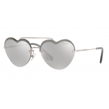 Miu Miu - Miu Miu Noir Sunglasses - Cat Eye Heart - Mirrored Gray Silver - Sunglasses - Miu Miu Eyewear