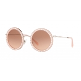 Miu Miu - Miu Miu Delice Sunglasses - Round - Opaline Pink - Sunglasses - Miu Miu Eyewear
