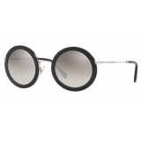 Miu Miu - Miu Miu Delice Sunglasses - Round - Black Silver - Sunglasses - Miu Miu Eyewear