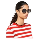 Miu Miu - Miu Miu Delice Sunglasses - Round - Black Silver - Sunglasses - Miu Miu Eyewear