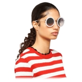 Miu Miu - Miu Miu Delice Sunglasses - Round - Opaline White - Sunglasses - Miu Miu Eyewear