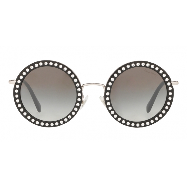 Miu Miu - Miu Miu Delice Sunglasses - Round - Black - Sunglasses - Miu Miu Eyewear