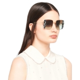 Miu Miu - Miu Miu Noir Sunglasses - Square - Tortoise and Aqua - Sunglasses - Miu Miu Eyewear